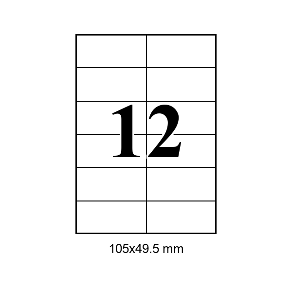 Cumpăra 12 pe foaie · 105×49,5 mm in Chișinau la Etichete.eu