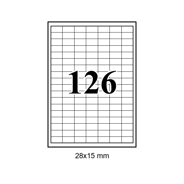 126 pe foaie · 28×15 mm (câmpuri subțiri pe toate laturile), 28.00×15.00, Hartie adeziva — etichete / ribbon Chișinău | Etichete.eu