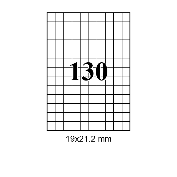 130 pe foaie · 19×21,2 mm, 19.00×21.20, Hartie adeziva — etichete / ribbon Chișinău | Etichete.eu