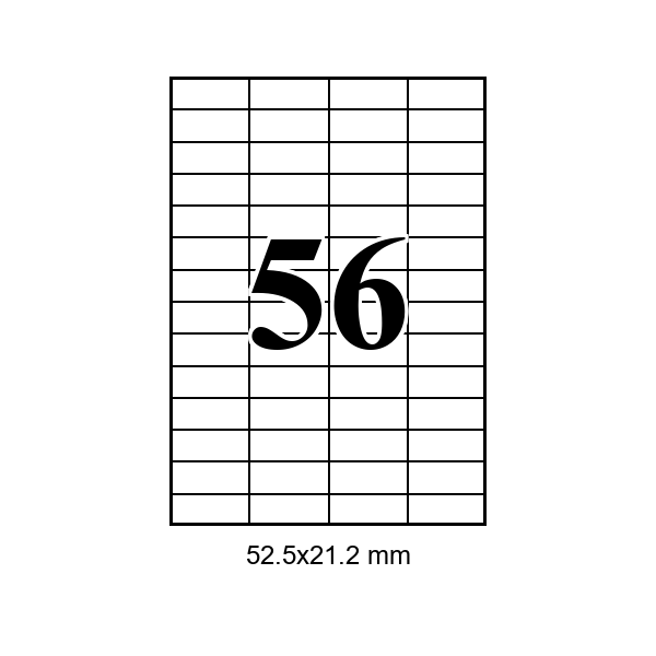 56 pe foaie · 52,5×21,2 mm, 52.50×21.20, Hartie adeziva — etichete / ribbon Chișinău | Etichete.eu