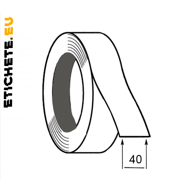 Neilon alb 40 mm × 200 m — etichete textile Chișinău | Etichete.eu