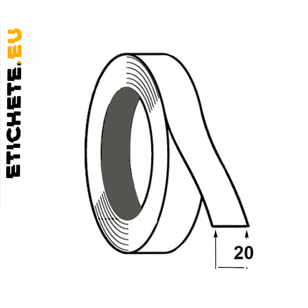 Satin alb 20 mm × 200 m — etichete textile Chișinău | Etichete.eu