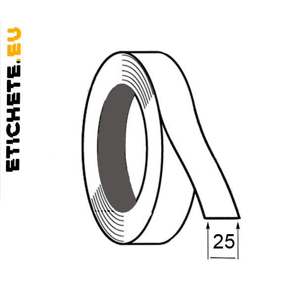 Satin alb 25 mm × 200 m — etichete textile Chișinău | Etichete.eu