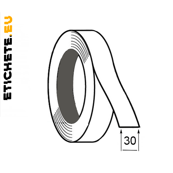 Satin alb 30 mm × 200 m — etichete textile Chișinău | Etichete.eu